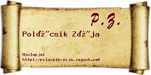 Polácsik Zója névjegykártya